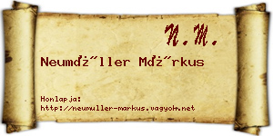 Neumüller Márkus névjegykártya